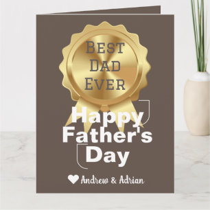Tarjeta Día del padre, apreciación de medallas de oro, sim