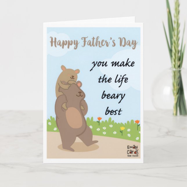 Tarjeta Día del Padre - Beary Mejor (Anverso)