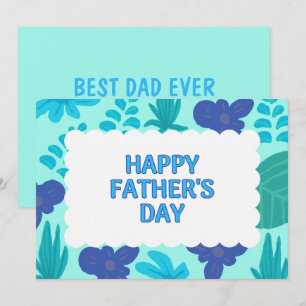 Tarjeta Día del Padre Botánico Verde Azul Personalizado