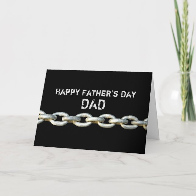 TARJETA DÍA DEL PADRE - CADENAS PESADAS - PAPÁ - NEGRO/MET (Anverso)