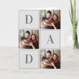 Tarjeta Día del Padre Collage de Fotos Modernas