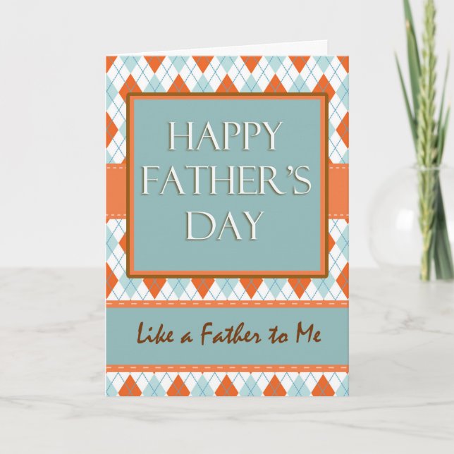 Tarjeta Día del Padre, como un padre para mí, diseño argla (Anverso)