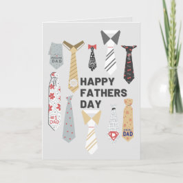 Tarjeta Día del Padre con Corbatas Dispersas