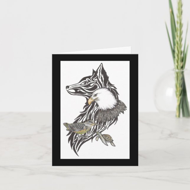 Tarjeta Día del Padre con guías de animales (Anverso)