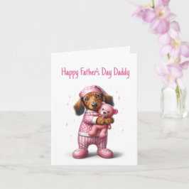 Tarjeta Día del Padre Dachshund de Hija