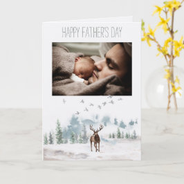 Tarjeta Día del Padre de Bosques de Woodland con foto