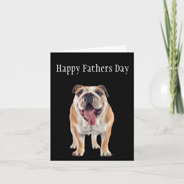 Tarjeta Día del Padre de Bulldog Inglés (Anverso)