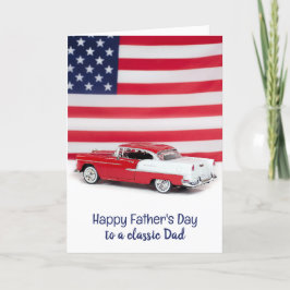 Tarjeta Día del Padre de Coches Rojos y Blancos de 1955