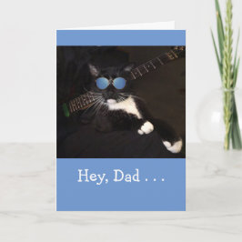 Tarjeta Día del Padre de Gato y Guitarra de Guay