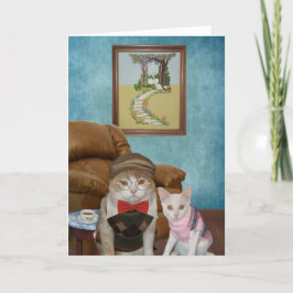 Tarjeta Dia del padre de gatos/gatitos divertidos