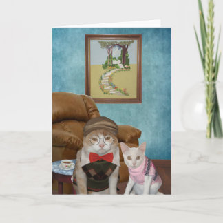 Tarjeta Dia del padre de gatos/gatitos divertidos