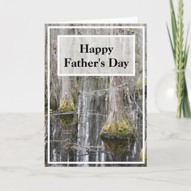 Tarjeta Día del padre de la foto del pantano (Anverso)