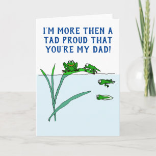 Tarjeta Día del padre de la hija menor Tadpole Frog Cute
