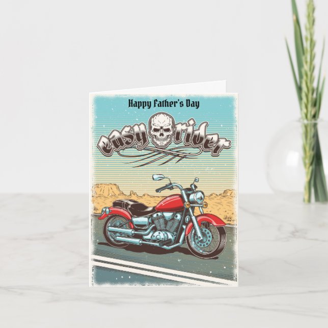 Tarjeta Día del Padre de la Motocicleta Vintage (Anverso)