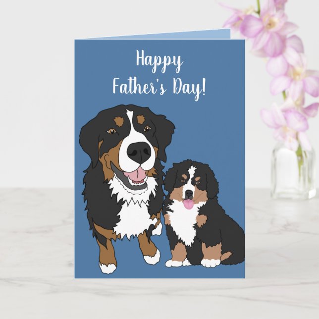 Tarjeta Día del Padre de los Perros de Montaña de Bernese (Orquídea)