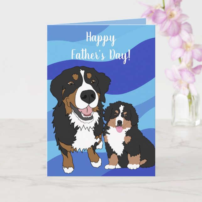 Tarjeta Día del Padre de los Perros de Montaña de Bernese (Orquídea)