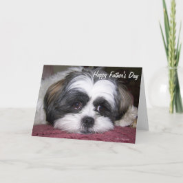 Tarjeta Día del Padre de los Perros Shih Tzu