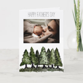 Tarjeta Día del Padre de los Pinos Forestales con foto