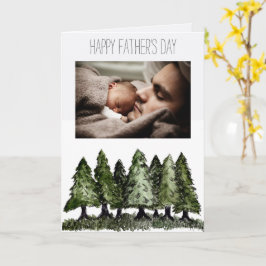 Tarjeta Día del Padre de los Pinos Forestales con foto