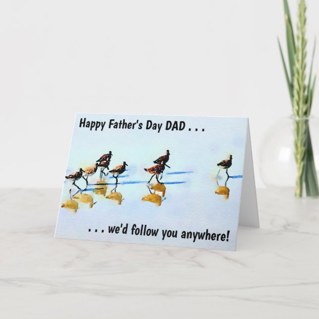 Tarjeta Día del padre de los Sandpipers de papá (Anverso)