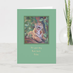 Tarjeta Día del padre de los tigres de Yawning