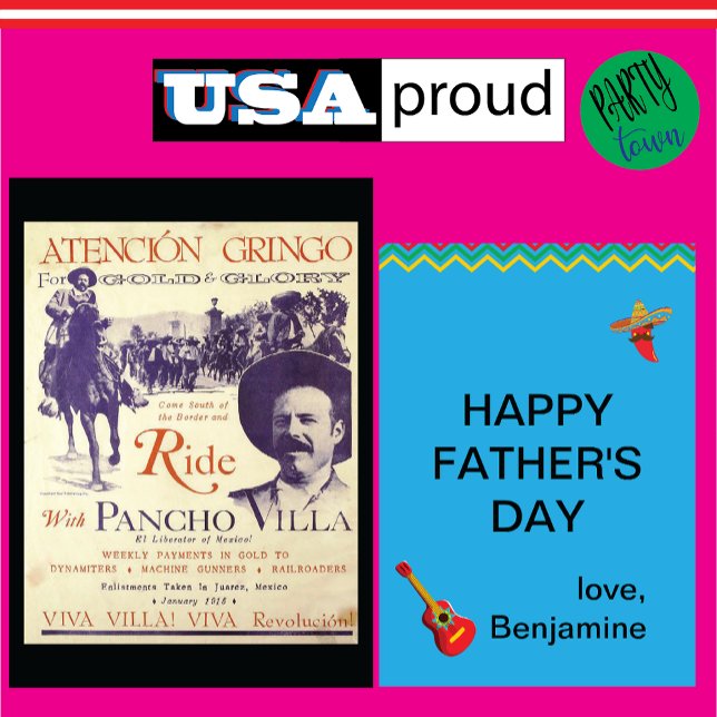 Tarjeta Día del Padre de Pancho Villa 💥 papá revolucionar (Subido por el creador)