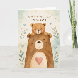 Tarjeta Día del Padre de Papá Oso y Osito