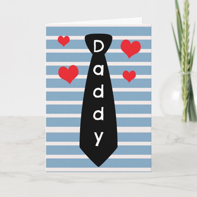 Tarjeta Día del padre de papá, papá y azul personalizado (Anverso)