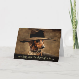 Tarjeta Día del Padre De Perro Lindo Sombrero Dachshund