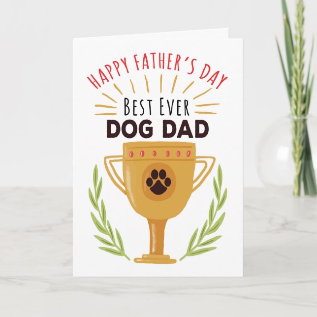 Tarjeta Día del Padre de Perro - ¡Mejor Papá Perro! (Anverso)