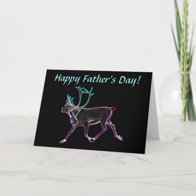 Tarjeta Día del Padre del Caribú Eléctrico (Anverso)
