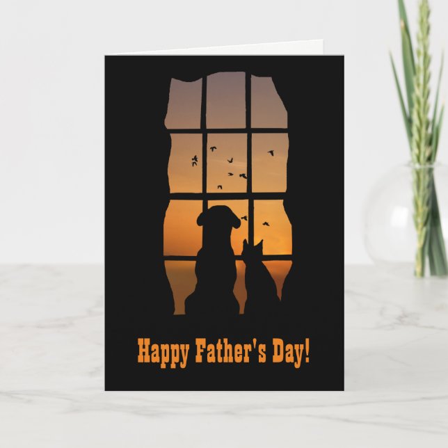Tarjeta Día del Padre del Día del Padres Mascota y Perro (Anverso)