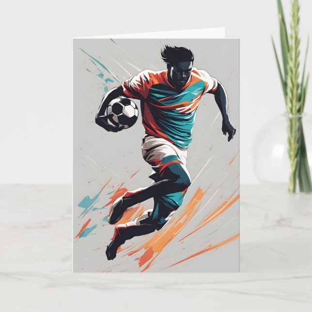 Tarjeta Día del Padre del Fútbol Europeo de Arte Pop (Anverso)