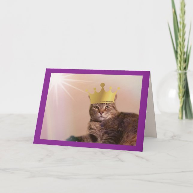 Tarjeta Día del padre del gato del rey real (Anverso)