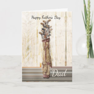 Tarjeta Día del Padre del Golf, Impresión acuarela, Tarjet