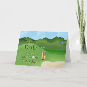 Tarjeta Día del padre del golf para papá - Agujero en uno
