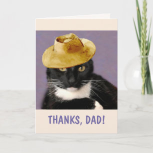 Tarjeta Día del Padre del Gorra del gato y el sol