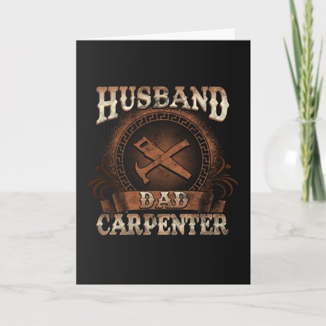 Tarjeta Día del Padre del Marido Papá Carpintero (Anverso)