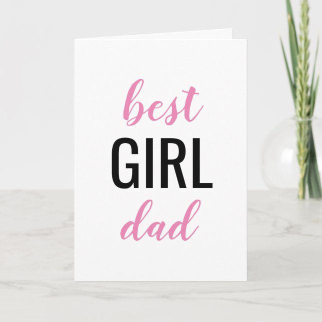 Tarjeta Día del Padre del Mejor Chica Papá (Anverso)