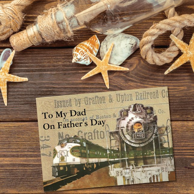 Tarjeta Día del padre del motor de vapor del tren locomoto (Subido por el creador)