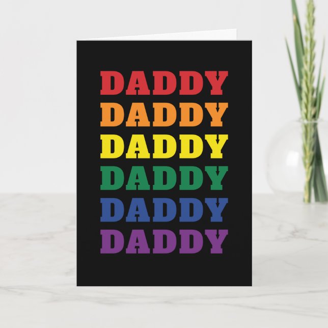 Tarjeta Día del Padre del Orgullo Gay de Papi LGBTQ (Anverso)