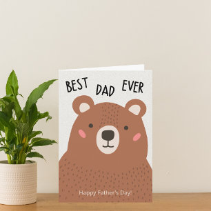 Tarjeta Día del padre del oso marrón