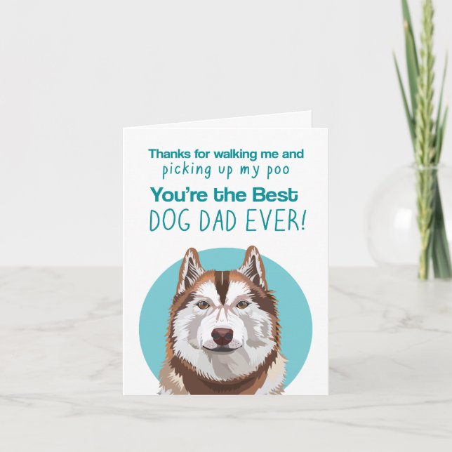 Tarjeta Día del padre del perro rojo (Anverso)