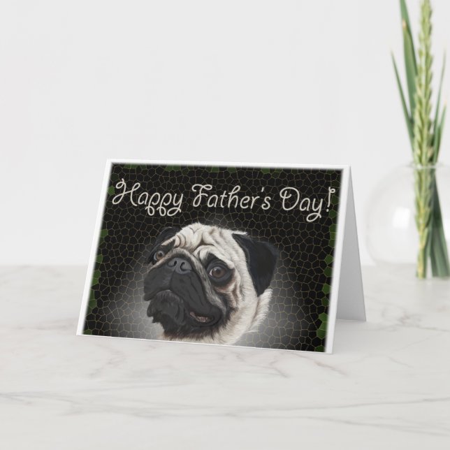 Tarjeta día del padre del pug (Anverso)