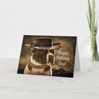Tarjeta Día del Padre desde Country Western de perro lindo