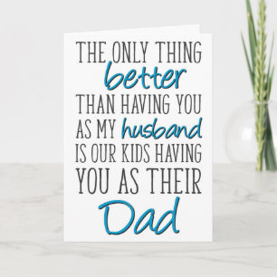 Tarjeta Día del padre desde la esposa, lo único mejor