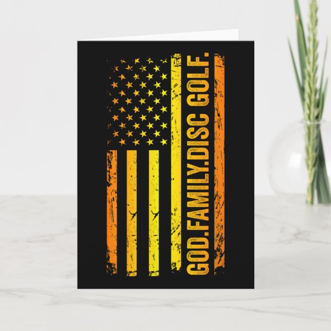 Tarjeta Día del Padre Dios Familia Disc Golf Bandera Ameri (Anverso)