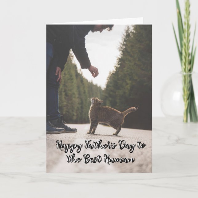 Tarjeta Día del Padre Divertido de parte del Gato (Anverso)