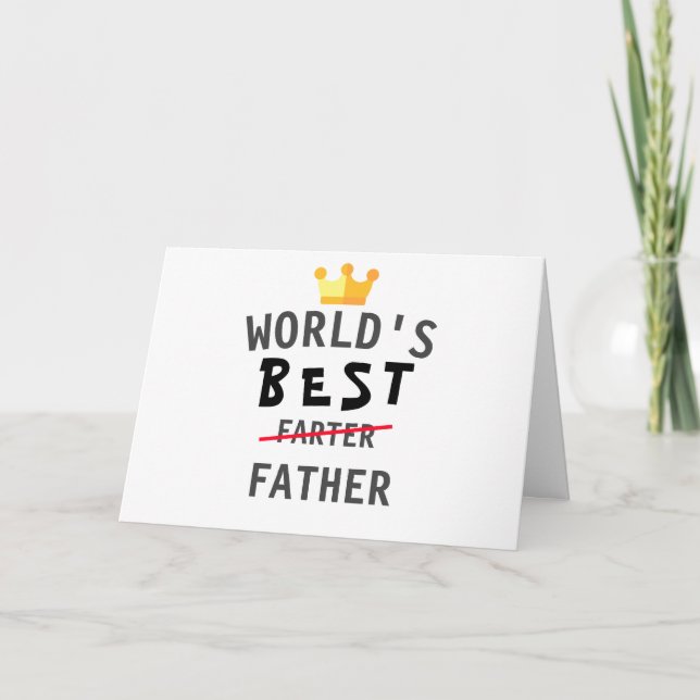 Tarjeta Día del Padre divertido el mejor pedorro del mundo (Anverso)