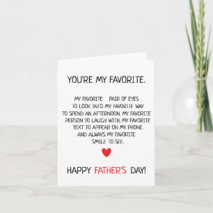 Tarjeta Día del Padre Divertido Eres Mi Papá Favorito Salu